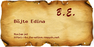 Böjte Edina névjegykártya